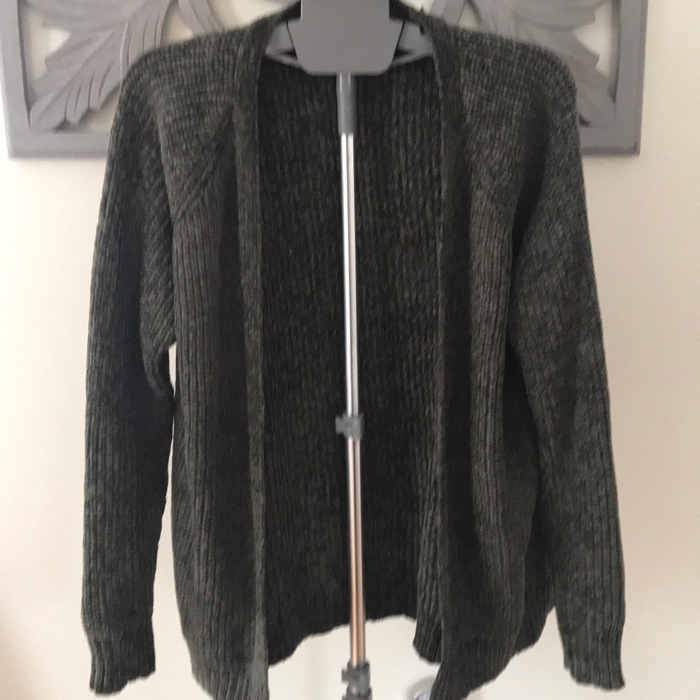 Olive green Chenille cardigan size small